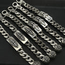 Fashionable Thai silver vintage do old sword lobster le big bracelet long cross flower for men and women hand jewelry