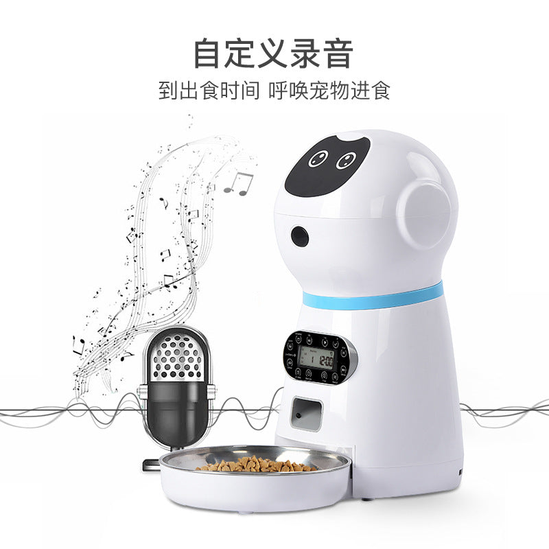 Stainless steel food plate robot pet automatic feeder cat, dog timing intelligent feeder