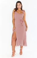 Temperament Suspender Split Dress With Lace-up Design Fashion Summer Ruffled Beach Dresses