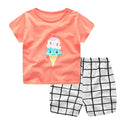 Cartoon Clothing Baby Boy Girl Summer Clothes T-shirt Baby Casual Sets