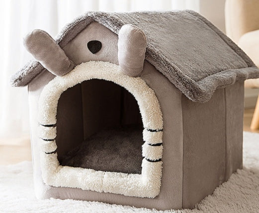 Foldable Dog Cat Pet Bed House Villa Sleep Kennel Removable Nest Warm Encloser