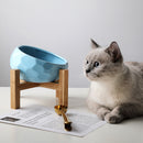 Pet oblique mouth cat dog food bowl method bucket