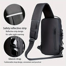 Men S Waterproof Motorcycle Chest Bag - Anti-Theft Shoulder Bag