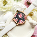 High Quality Quartz Fashion Leather Strap Rose Gold Women Wrist Watch Casual Love Heart