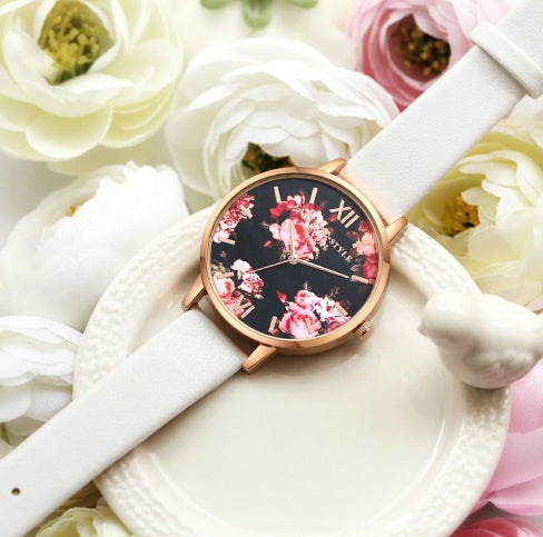 High Quality Quartz Fashion Leather Strap Rose Gold Women Wrist Watch Casual Love Heart