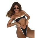Women's Black and White push-up separate swimsuit bikini