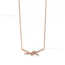 T home high version kinky necklace female 18K gold plated diamond bow pendant clavicle chain