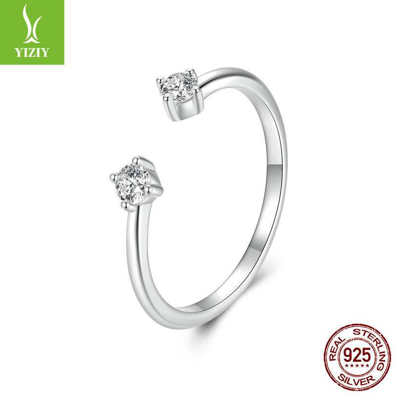 Simple and exquisite moissanite open ring is fashionable, versatile and stackable. s925 sterling silver ring