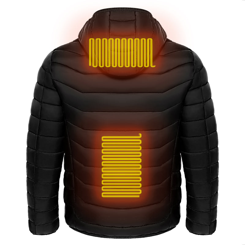 Men Heated Puffer Electric Jacket Coat Insulated Hood Windbreaker 9Heat Zones