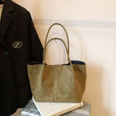 Women's suede single-shoulder high-end large-capacity tote bag