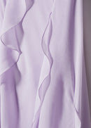 Burst chiffon sexy halter slit ruffled skirt