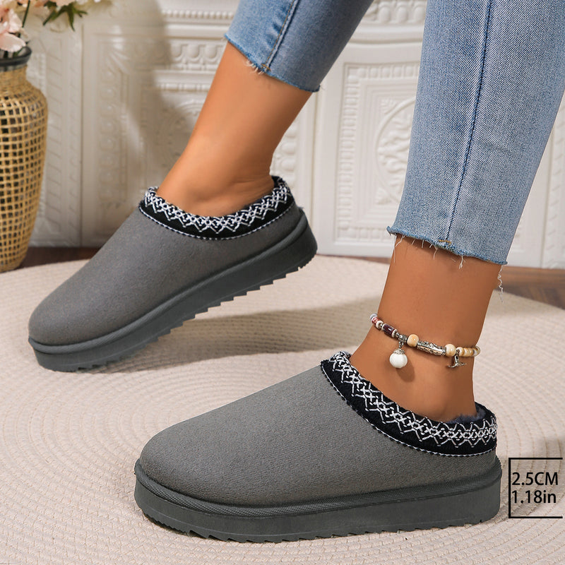 Autumn and winter lace national fashion snow boots large size women's shoes thick cotton shoes