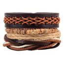 Men Women's Leather Multilayer Bead Bracelet Punk Wrap Bracelets