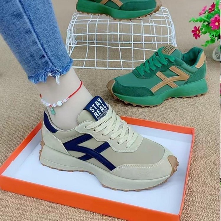 Women's spring ide thick casual leather student sneakers