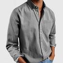 Men's shirt with long sleeves and lapels