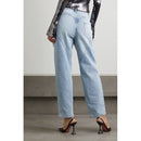 Women's autumn nine-minute women crystal decorated high-waisted straight leg jeans