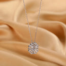 Warm edition heart folding necklace women's clavicle chain simple four-leaf clover deformable lucky grass love