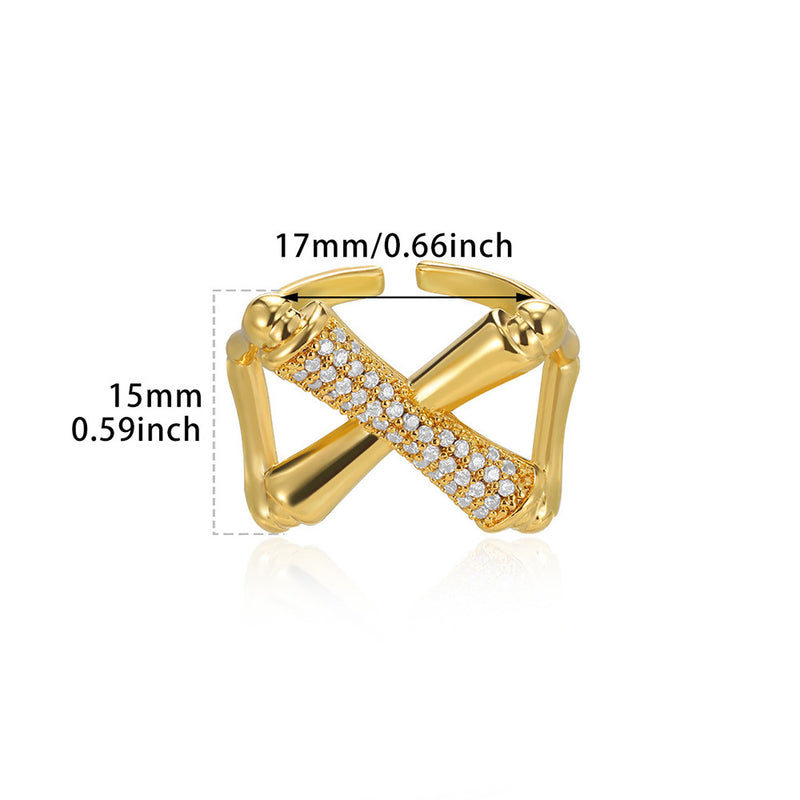 Light luxury, niche design, high-end micro-set zircon opening ring, heart-shaped devil's eye index finger ring, versatile jewelry