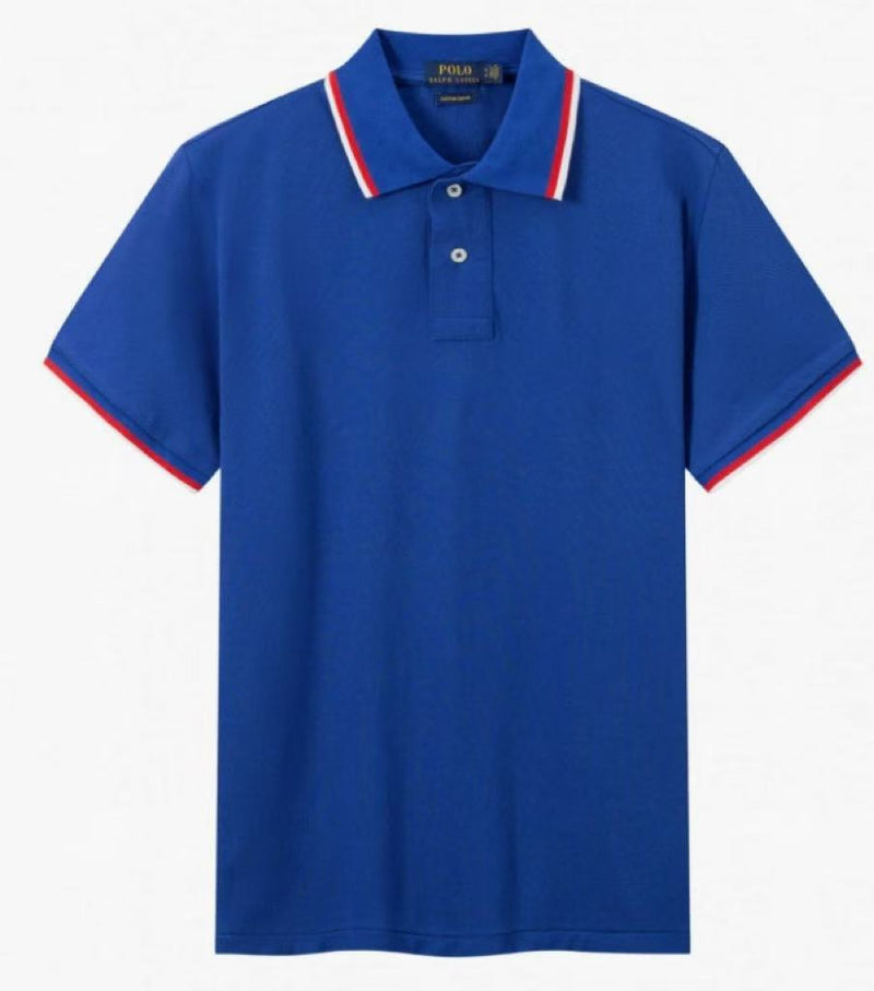High version embroidered contrasting couples casual short-sleeved POLO shirt