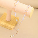 Fashion Y style imitation pearl fringe double layer necklace accessories