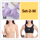 Plus Size Women Bra Ladies Cotton Quake-Proof Underwear Sleep Tops No Buckles No Wire Lingerie With Removable Padded