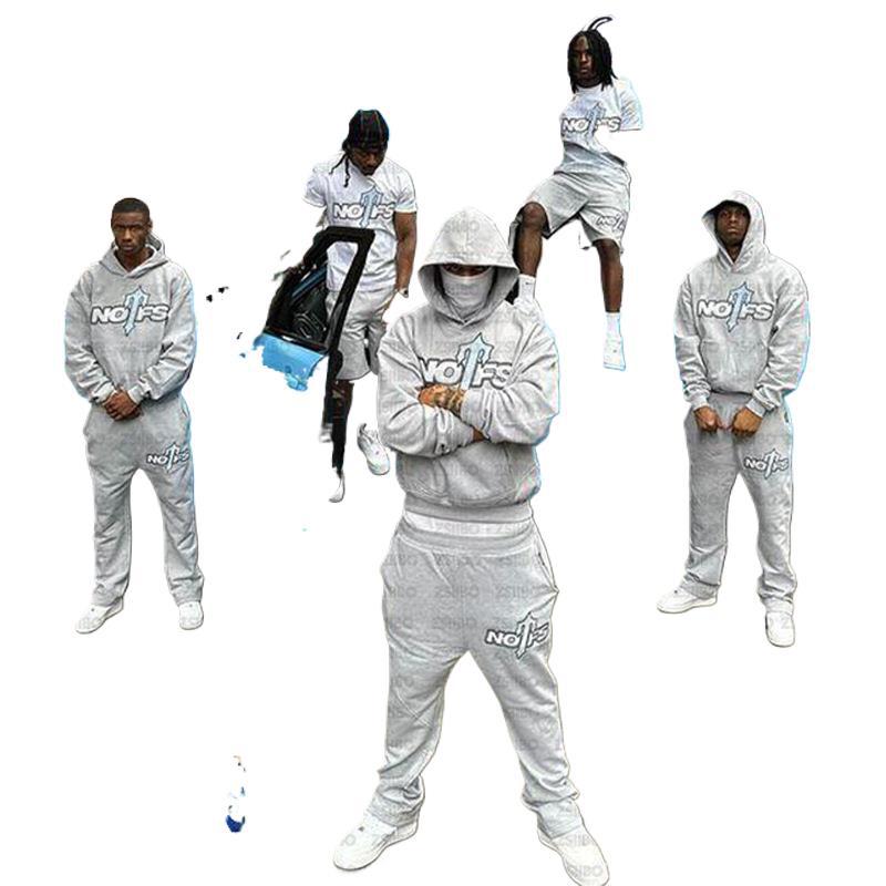 Streetwear NOFS print Sports American Retro Baggy Hoodie