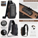 Men S Waterproof Motorcycle Chest Bag - Anti-Theft Shoulder Bag