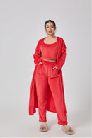 Cozy Pajama Set, 3 Piece Lounge Set, Cute Loungewear, Warm Suit, Matching Lounge Set, Women Winter Dress