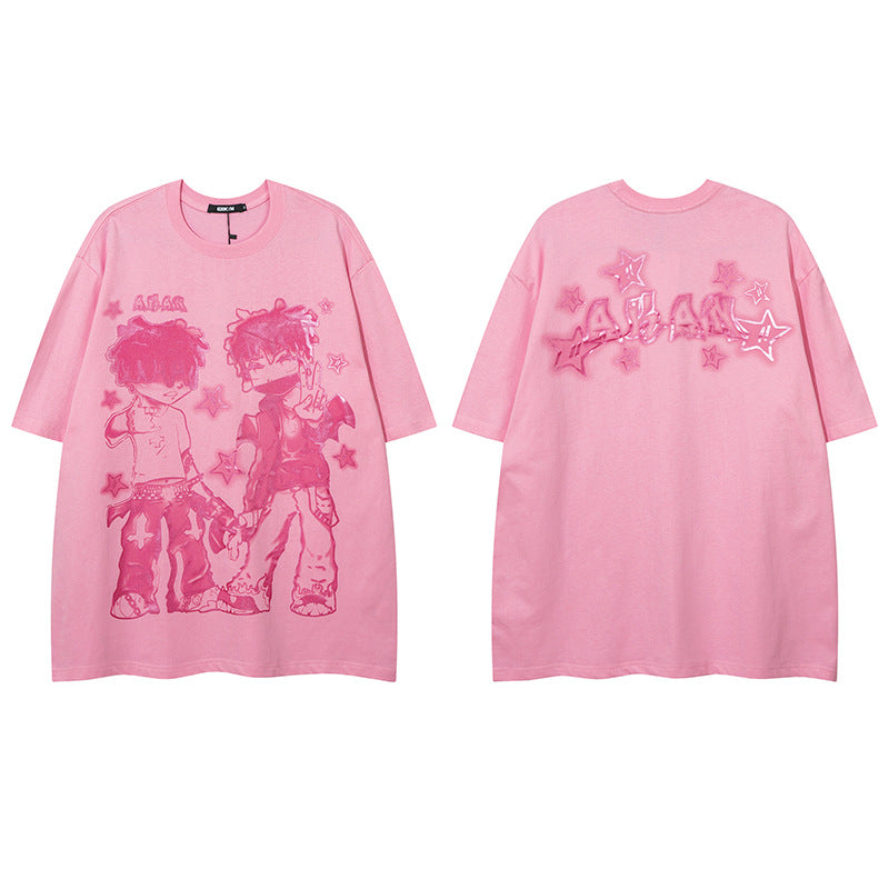 YPRS men's new style hip hop high street color fried street short sleeve T-shirt men and women Guangzhou fashion brand