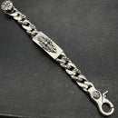 Fashionable Thai silver vintage do old sword lobster le big bracelet long cross flower for men and women hand jewelry