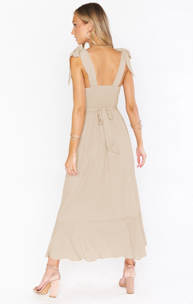 Temperament Suspender Split Dress With Lace-up Design Fashion Summer Ruffled Beach Dresses