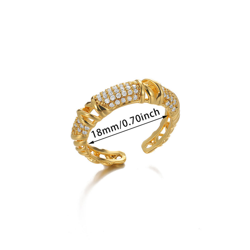 Light luxury, niche design, high-end micro-set zircon opening ring, heart-shaped devil's eye index finger ring, versatile jewelry