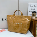 Paper letter tote bag, transparent large-capacity handbag, women's bag