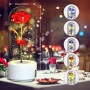 2 In 1 Rose Flowers LED Light Bluetooth-compatible Speaker Luminous Night Ornament Glass Cover Light
