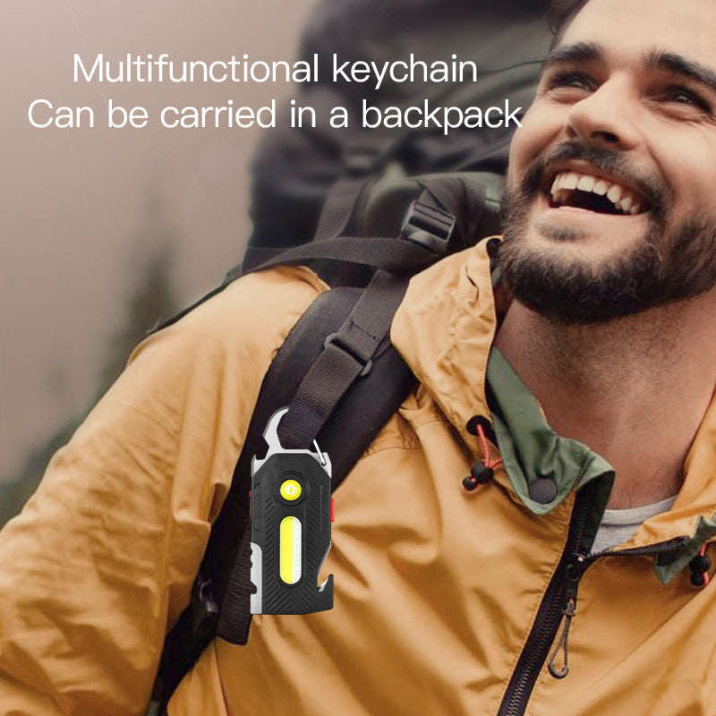 Multifunctional Charging Emergency Keychain Work COB High Bright Outdoor LED Light