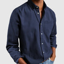 Men's shirt with long sleeves and lapels
