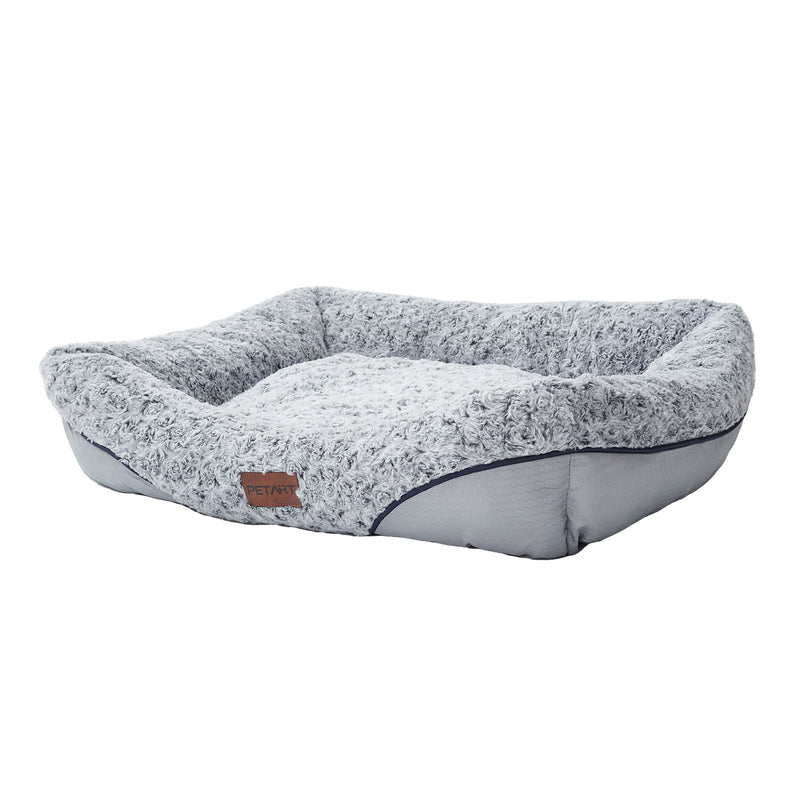 Swirl Rose Velvet Dog Beds For Small Medium Dogs Removable Cushion Calming Dog Sofa Beds