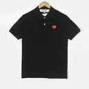 AMI trend PLAY love red heart black heart men's and women's folded heart POLO shirt couple short sleeve lapel T-shirt
