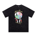 American fashion foaming couple short sleeve loose men and women T-shirt