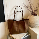 Women's suede single-shoulder high-end large-capacity tote bag
