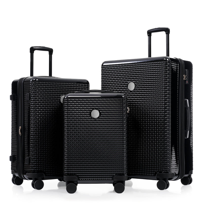 3 Piece Set Hard Shell Suitcases With Wheels, Light Expandable With TSA Lock, Carry-On, 20 Inches, 24 Inches, 28 Inches