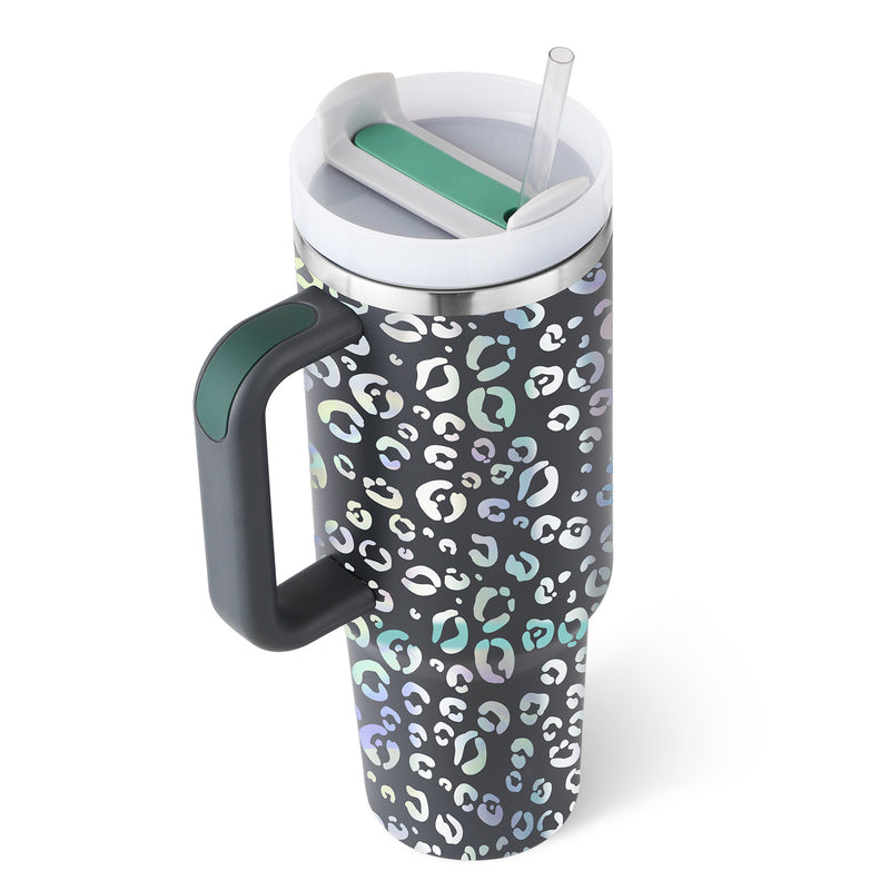 40 Oz Tumbler With Handle Straw Insulated, Stainless Steel Spill Proof Vacuum Coffee Cup Tumbler
