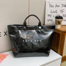 Paper letter tote bag, transparent large-capacity handbag, women's bag
