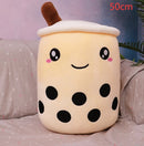 Cute Fruit Drink Plush Stuffed Soft Strawberry Milk Tea Plush Boba Tea Cup Toy Bubble Tea Pillow Cushion
