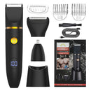 Men's 3-in-1 multi-functional armpit and private area hair remover, electric nose hair trimmer