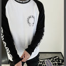 High version Chrome Hearts horseshoe print ing color shoulder letter-print long sleeve T-shirt for men and women