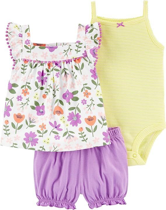 Carter's Baby Girls' 3-Piece Little Short Set  NB-24M