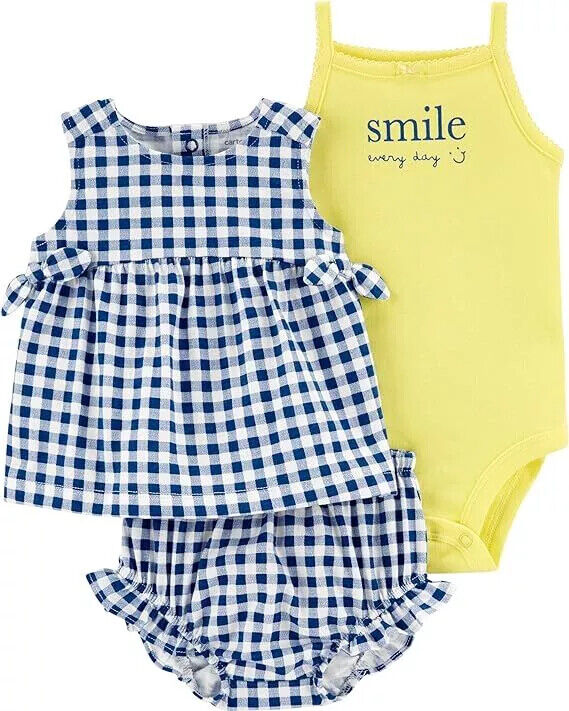 Carter's Baby Girls' 3-Piece Little Short Set  NB-24M