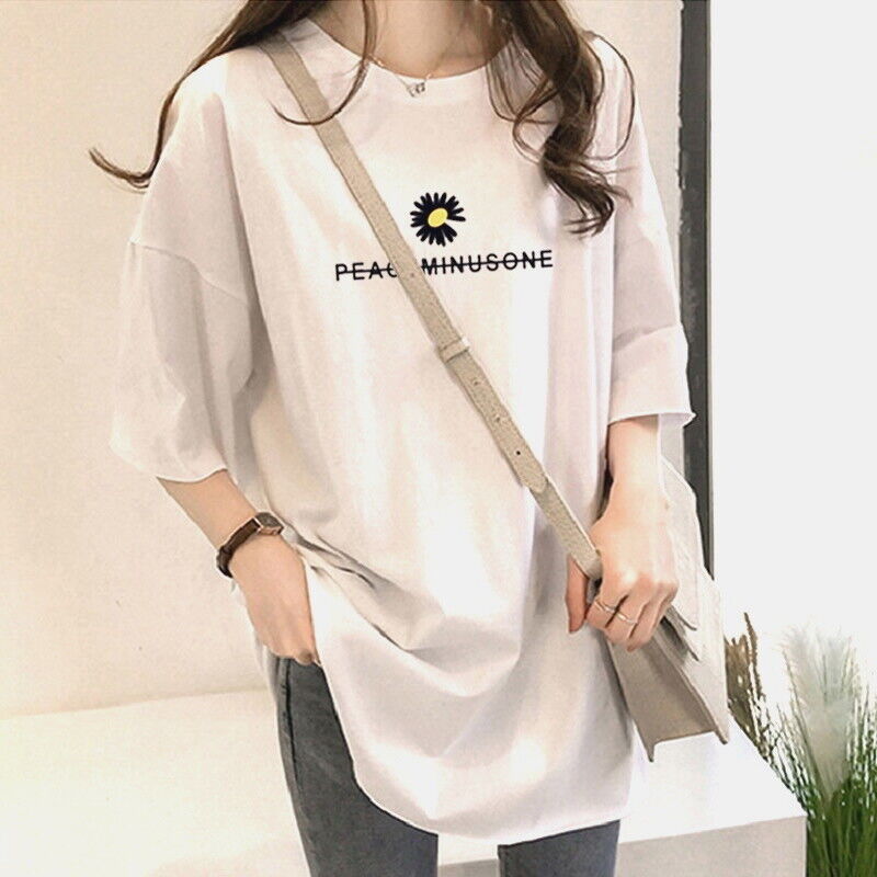 Korean fashion oversized women's  tee streetwear (ST92)