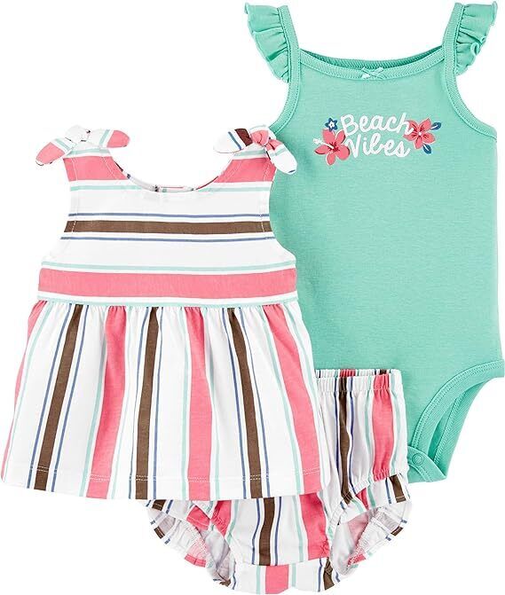 Carter's Baby Girls' 3-Piece Little Short Set  NB-24M